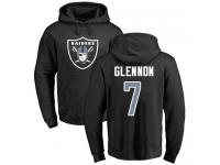 Men #7 Mike Glennon Black Football Name & Number Logo Oakland Raiders Pullover Hoodie