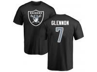 Men #7 Mike Glennon Black Football Name & Number Logo Oakland Raiders T-Shirt