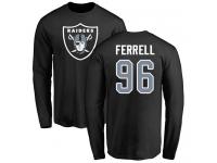 Men #96 Clelin Ferrell Olive Football Name & Number Logo Oakland Raiders Long Sleeve T-Shirt