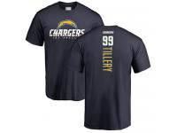 Men #99 Jerry Tillery Navy Blue Football Backer Los Angeles Chargers T-Shirt