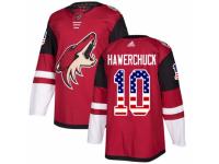 Men Adidas Arizona Coyotes #10 Dale Hawerchuck Red USA Flag Fashion NHL Jersey