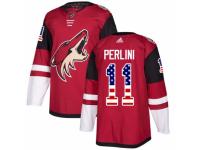 Men Adidas Arizona Coyotes #11 Brendan Perlini Red USA Flag Fashion NHL Jersey