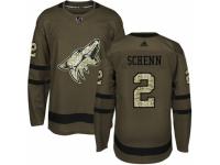 Men Adidas Arizona Coyotes #2 Luke Schenn Green Salute to Service NHL Jersey