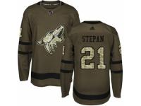 Men Adidas Arizona Coyotes #21 Derek Stepan Green Salute to Service NHL Jersey