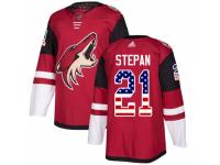 Men Adidas Arizona Coyotes #21 Derek Stepan Red USA Flag Fashion NHL Jersey