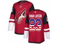 Men Adidas Arizona Coyotes #23 Oliver Ekman-Larsson Red USA Flag Fashion NHL Jersey