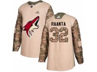 Men Adidas Arizona Coyotes #32 Antti Raanta Camo Veterans Day Practice NHL Jersey