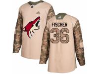 Men Adidas Arizona Coyotes #36 Christian Fischer Camo Veterans Day Practice NHL Jersey