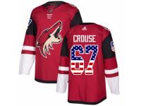 Men Adidas Arizona Coyotes #67 Lawson Crouse Red USA Flag Fashion NHL Jersey