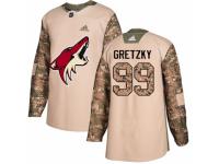 Men Adidas Arizona Coyotes #99 Wayne Gretzky Camo Veterans Day Practice NHL Jersey