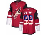 Men Adidas Arizona Coyotes #99 Wayne Gretzky Red USA Flag Fashion NHL Jersey