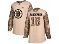 Men Adidas Boston Bruins #16 Derek Sanderson Camo Veterans Day Practice NHL Jersey