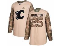 Men Adidas Calgary Flames #25 Freddie Hamilton Camo Veterans Day Practice NHL Jersey