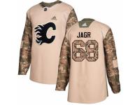 Men Adidas Calgary Flames #68 Jaromir Jagr Camo Veterans Day Practice NHL Jersey