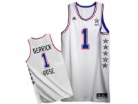 Men Adidas Chicago Bulls #1 Derrick Rose Authentic White 2015 All Star NBA Jersey