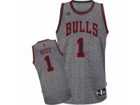 Men Adidas Chicago Bulls #1 Derrick Rose Swingman Grey Static Fashion NBA Jersey