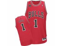Men Adidas Chicago Bulls #1 Derrick Rose Swingman Red Road 20TH Anniversary NBA Jersey