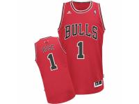 Men Adidas Chicago Bulls #1 Derrick Rose Swingman Red Road NBA Jersey