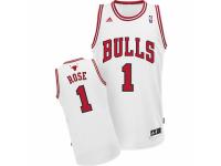 Men Adidas Chicago Bulls #1 Derrick Rose Swingman White Home NBA Jersey
