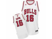 Men Adidas Chicago Bulls #16 Pau Gasol Swingman White Home NBA Jersey