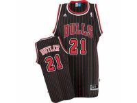 Men Adidas Chicago Bulls #21 Jimmy Butler Swingman Black-Red Strip NBA Jersey