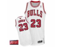 Men Adidas Chicago Bulls #23 Michael Jordan Authentic White Home Autographed NBA Jersey