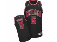Men Adidas Chicago Bulls #5 John Paxson Swingman Black Alternate NBA Jersey