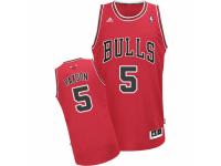 Men Adidas Chicago Bulls #5 John Paxson Swingman Red Road NBA Jersey