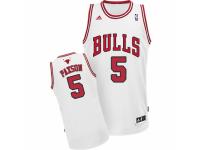 Men Adidas Chicago Bulls #5 John Paxson Swingman White Home NBA Jersey