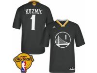 Men Adidas Golden State Warriors #1 Ognjen Kuzmic Swingman Black Alternate 2015 The Finals Patch NBA Jersey