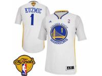 Men Adidas Golden State Warriors #1 Ognjen Kuzmic Swingman White Alternate 2015 The Finals Patch NBA Jersey