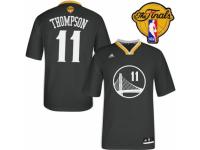 Men Adidas Golden State Warriors #11 Klay Thompson Swingman Black Alternate 2015 The Finals Patch NBA Jersey