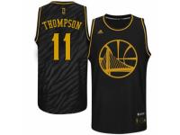 Men Adidas Golden State Warriors #11 Klay Thompson Swingman Black Precious Metals Fashion NBA Jersey