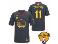 Men Adidas Golden State Warriors #11 Klay Thompson Swingman Black Slate Chinese New Year 2015 The Finals Patch NBA Jersey