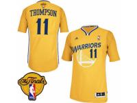 Men Adidas Golden State Warriors #11 Klay Thompson Swingman Gold Alternate 2015 The Finals Patch NBA Jersey