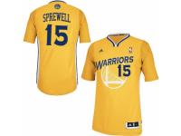 Men Adidas Golden State Warriors #15 Latrell Sprewell Swingman Gold Alternate NBA Jersey