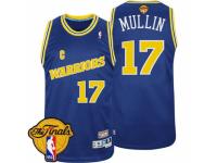 Men Adidas Golden State Warriors #17 Chris Mullin Swingman Blue Throwback 2015 The Finals Patch NBA Jersey