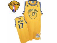 Men Adidas Golden State Warriors #17 Chris Mullin Swingman Gold Throwback 2015 The Finals Patch NBA Jersey