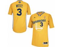 Men Adidas Golden State Warriors #3 David West Swingman Gold Alternate NBA Jersey