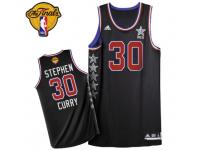 Men Adidas Golden State Warriors #30 Stephen Curry Swingman Black 2015 All Star 2015 The Finals Patch NBA Jersey