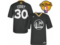 Men Adidas Golden State Warriors #30 Stephen Curry Swingman Black Alternate 2015 The Finals Patch NBA Jersey