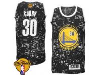 Men Adidas Golden State Warriors #30 Stephen Curry Swingman Black City Light 2015 The Finals Patch NBA Jersey