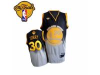 Men Adidas Golden State Warriors #30 Stephen Curry Swingman Black-Grey Fadeaway Fashion 2015 The Finals Patch NBA Jersey