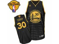 Men Adidas Golden State Warriors #30 Stephen Curry Swingman Black-Grey Groove 2015 The Finals Patch NBA Jersey