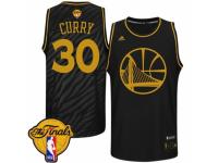 Men Adidas Golden State Warriors #30 Stephen Curry Swingman Black Precious Metals Fashion 2015 The Finals Patch NBA Jersey