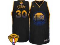 Men Adidas Golden State Warriors #30 Stephen Curry Swingman Black Vibe 2015 The Finals Patch NBA Jersey