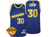 Men Adidas Golden State Warriors #30 Stephen Curry Swingman Blue Throwback Day 2015 The Finals Patch NBA Jersey