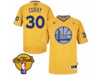 Men Adidas Golden State Warriors #30 Stephen Curry Swingman Gold 2013 Christmas Day 2015 The Finals Patch NBA Jersey