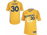 Men Adidas Golden State Warriors #30 Stephen Curry Swingman Gold Alternate NBA Jersey