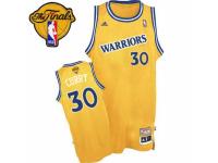 Men Adidas Golden State Warriors #30 Stephen Curry Swingman Gold Throwback Day 2015 The Finals Patch NBA Jersey